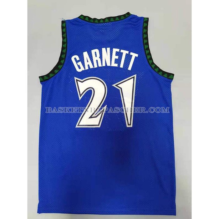 Maillot Minnesota Timberwolves Kevin Garnett NO 21 Hardwood Classics Throwback 2003-04 Bleu